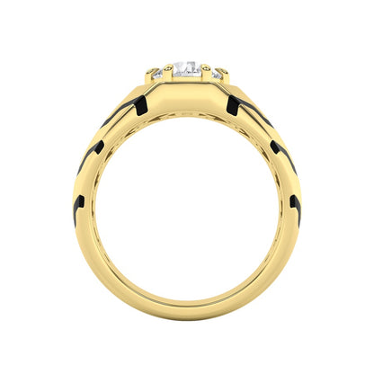 1.5CTW Round Shaped Lab Grown Diamond (F/VS) Mens Ring in 14K White Gold