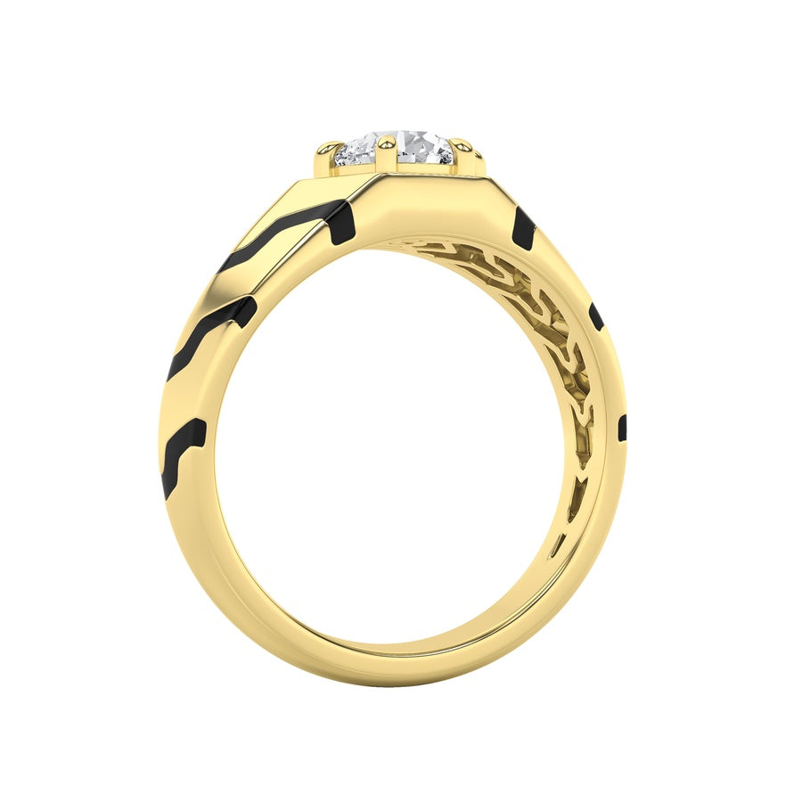 1.5CTW Round Shaped Lab Grown Diamond (F/VS) Mens Ring in 14K White Gold
