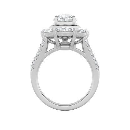 3.75CTW Oval Shaped Lab Grown Diamond (G/VS)  Ring in 14K Gold