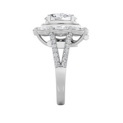 3.75CTW Oval Shaped Lab Grown Diamond (G/VS)  Ring in 14K Gold