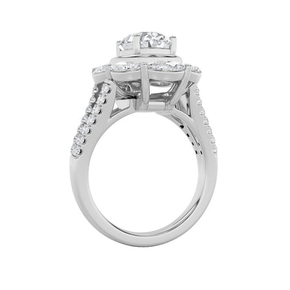 3.75CTW Oval Shaped Lab Grown Diamond (G/VS)  Ring in 14K Gold