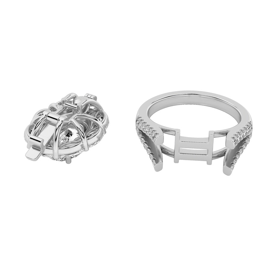 3.75CTW Oval Shaped Lab Grown Diamond (G/VS)  Ring in 14K Gold