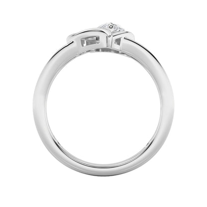 0.5CTW Pear Shaped Lab Grown Diamond (F/VS) Heart Ring in 14K  White Gold