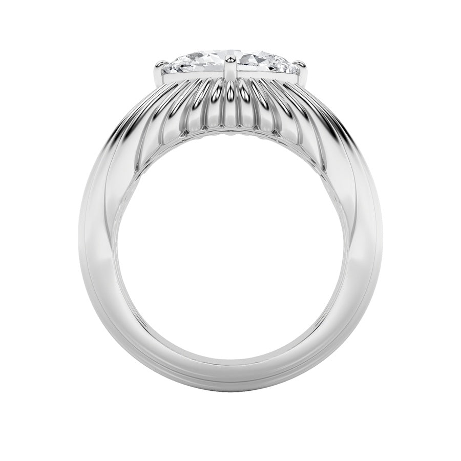 2CTW Oval Shaped Lab Grown Diamond (F/VS) Fancy Solitaire Ring in 14K Gold