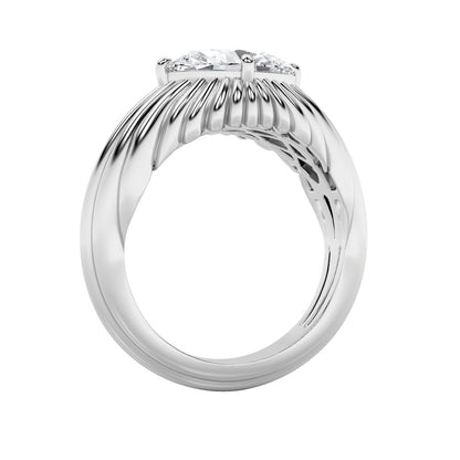 2CTW Oval Shaped Lab Grown Diamond (F/VS) Fancy Solitaire Ring in 14K Gold