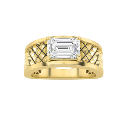 2CTW Radiant Shaped Lab Grown Diamond (G/VS) Ring in Silver|18K Yellow Gold