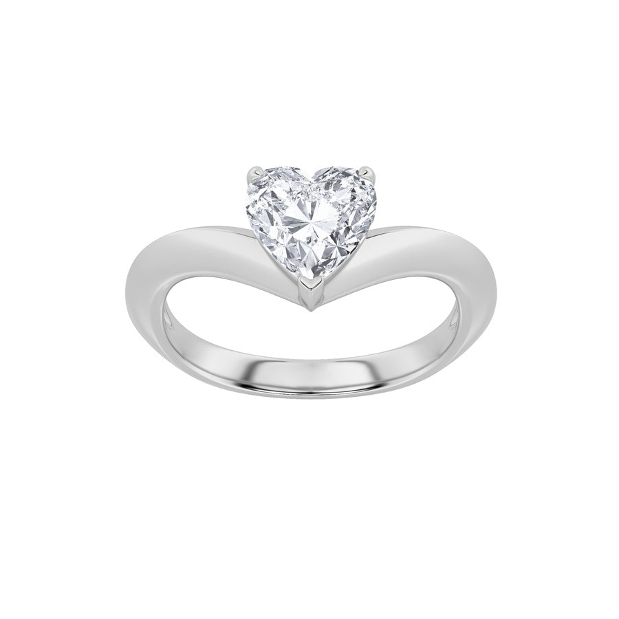 1CTW Heart Shaped Lab Grown Diamond (F/VS) Heart Shaped Ring in 14K Gold