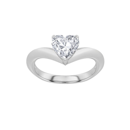 1CTW Heart Shaped Lab Grown Diamond (F/VS) Heart Shaped Ring in 14K Gold