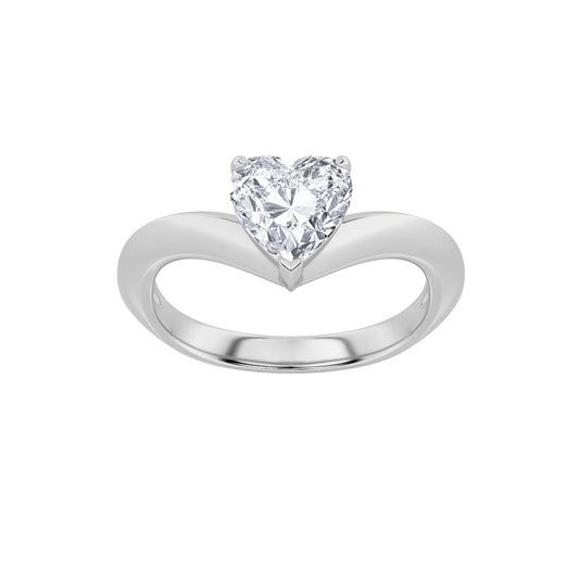 1CTW Heart Shaped Lab Grown Diamond (F/VS) Heart Shaped Ring in 14K Gold