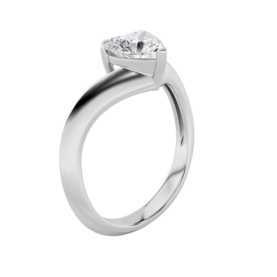 1CTW Heart Shaped Lab Grown Diamond (F/VS) Heart Shaped Ring in 14K Gold