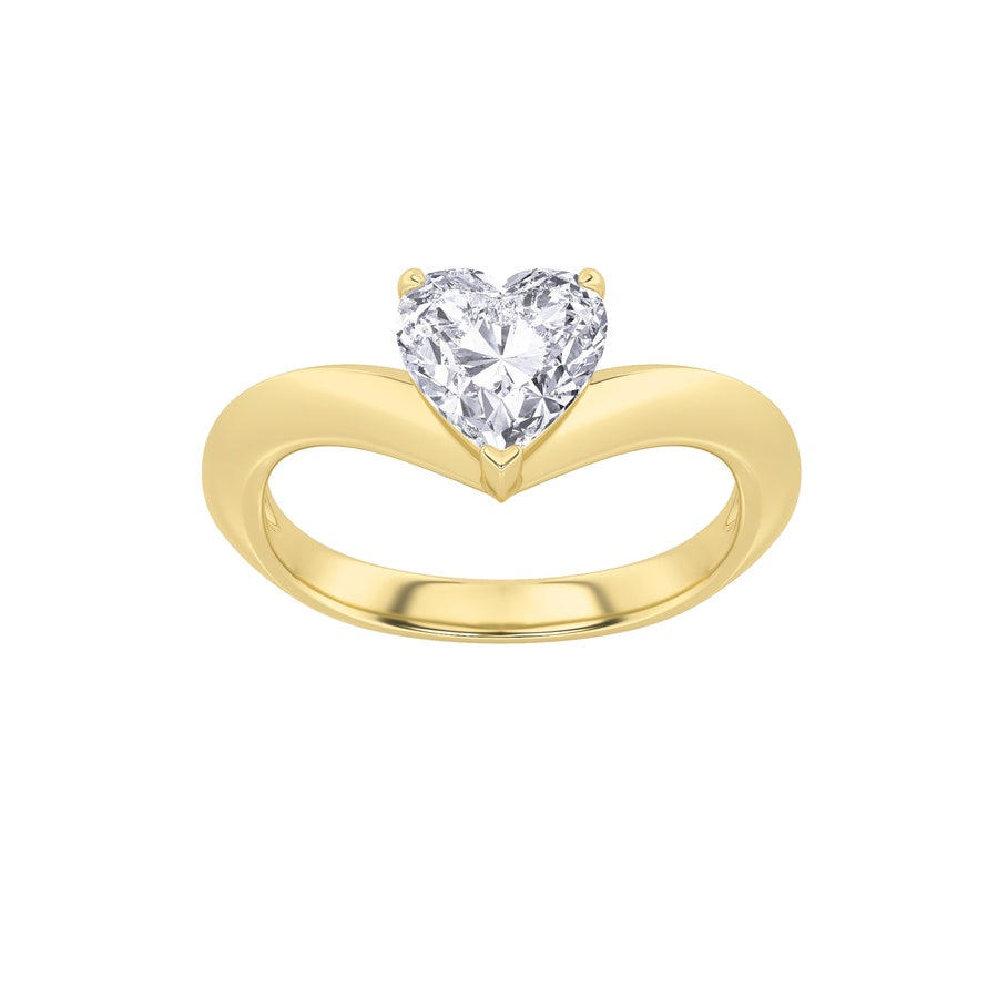 1CTW Heart Shaped Lab Grown Diamond (F/VS) Heart Shaped Ring in 14K Gold