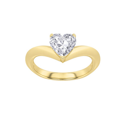 1CTW Heart Shaped Lab Grown Diamond (F/VS) Heart Shaped Ring in 14K Gold