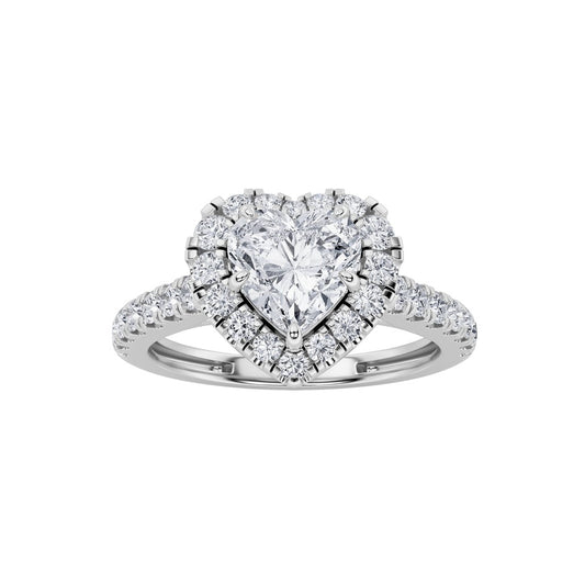 1.5CTW Heart Shaped Lab Grown Diamond (F/VS) Heart Shaped Ring in 14K Gold