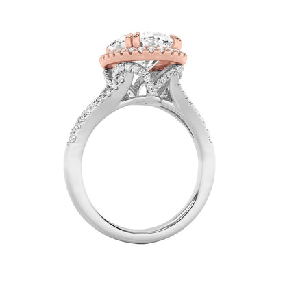 4.5CTW Oval Shaped Lab Grown Diamond (F/VS) Bold Accented Statement Engagement Ring in 14K Gold