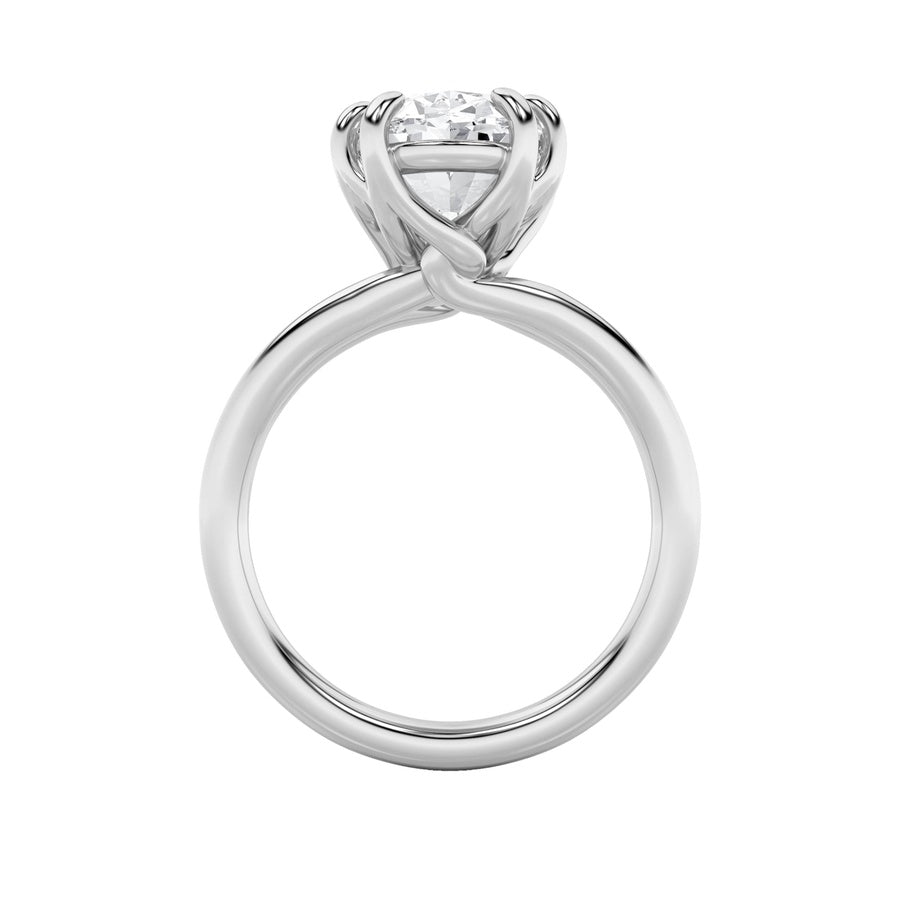 5CTW Oval Shaped Lab Grown Diamond (F/VS) Bold Split Shank Solitaire Engagement Ring in 14K Gold