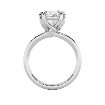 5CTW Oval Shaped Lab Grown Diamond (F/VS) Bold Split Shank Solitaire Engagement Ring in 14K Gold