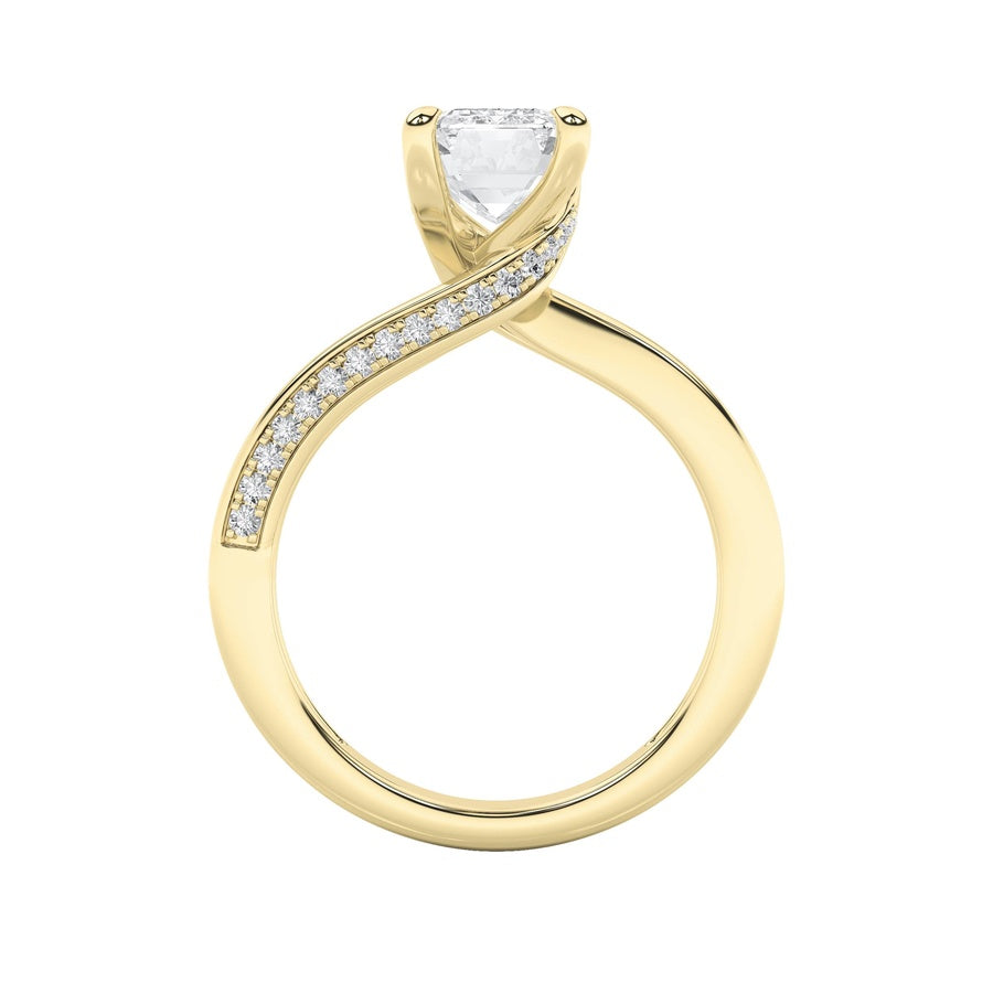2.5CTW Emerald Shaped Lab Grown Diamond (G/VS) Accented Engagement Ring in 14K Gold