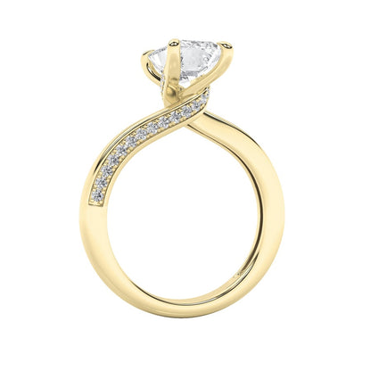 2.5CTW Emerald Shaped Lab Grown Diamond (G/VS) Accented Engagement Ring in 14K Gold