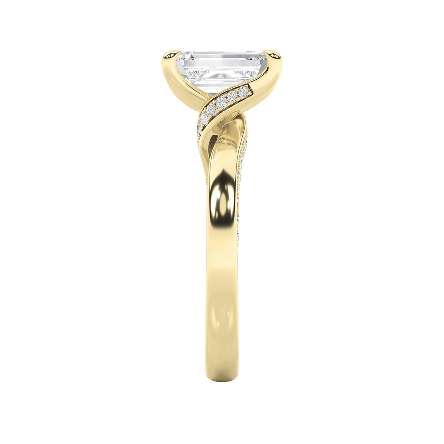 2.5CTW Emerald Shaped Lab Grown Diamond (G/VS) Accented Engagement Ring in 14K Gold
