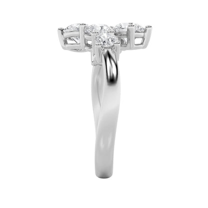 2CTW Round Shaped Lab Grown Diamond (F/VS) Three Stone Ring in 14K Gold