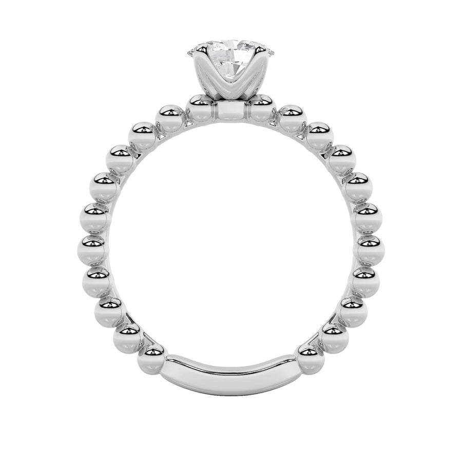 0.5CTW Oval Shaped Lab Grown Diamond (F/VS) Petite Solitaire Engagement Ring in 14K Gold