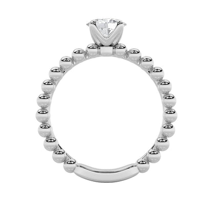 0.5CTW Oval Shaped Lab Grown Diamond (F/VS) Petite Solitaire Engagement Ring in 14K Gold