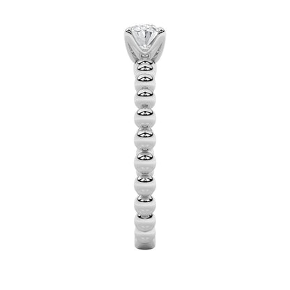 0.5CTW Oval Shaped Lab Grown Diamond (F/VS) Petite Solitaire Engagement Ring in 14K Gold