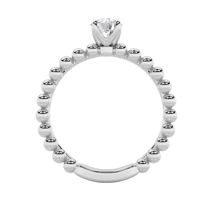 0.5CTW Round Shaped Lab Grown Diamond (F/VS) Petite Solitaire Engagement Ring in 14K Gold