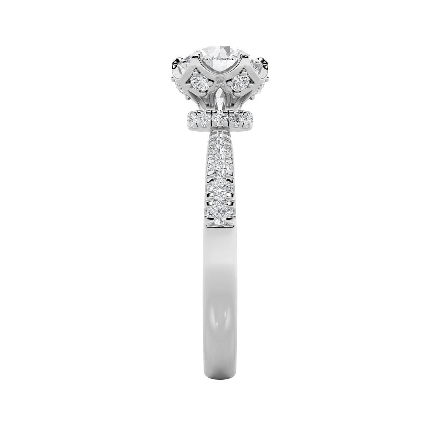 2CTW Round Shaped Lab Grown Diamond (F/VS) Solitaire Engagement Ring in 14K Gold