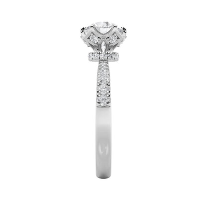 2CTW Round Shaped Lab Grown Diamond (F/VS) Solitaire Engagement Ring in 14K Gold