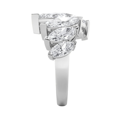 2.5CTW Marquise Shaped Lab Grown Diamond (G/VS) Four Stone Fashion Ring in 14K Gold