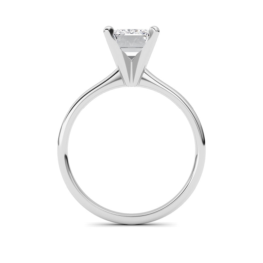 2CTW Emerald Shaped Lab Grown Diamond Classic Solitaire Ring in 14K Gold (F/VS)