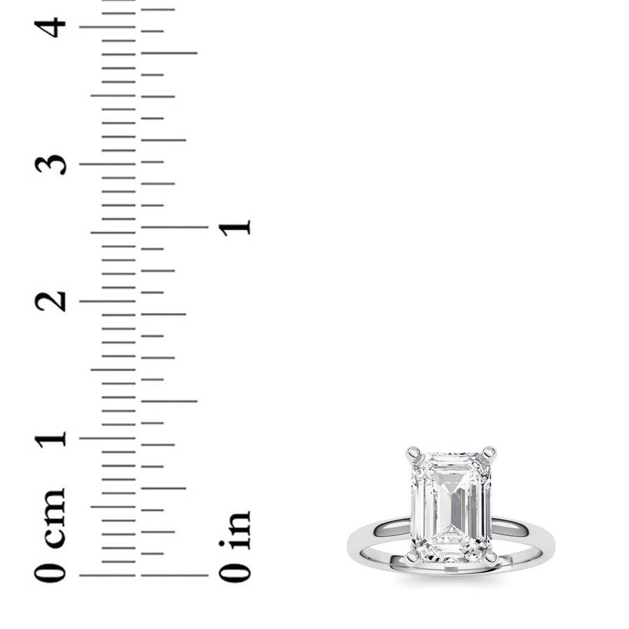 2CTW Emerald Shaped Lab Grown Diamond Classic Solitaire Ring in 14K Gold (F/VS)