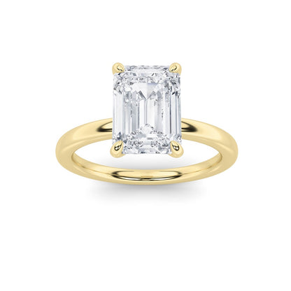 2CTW Emerald Shaped Lab Grown Diamond Classic Solitaire Ring in 14K Gold (F/VS)