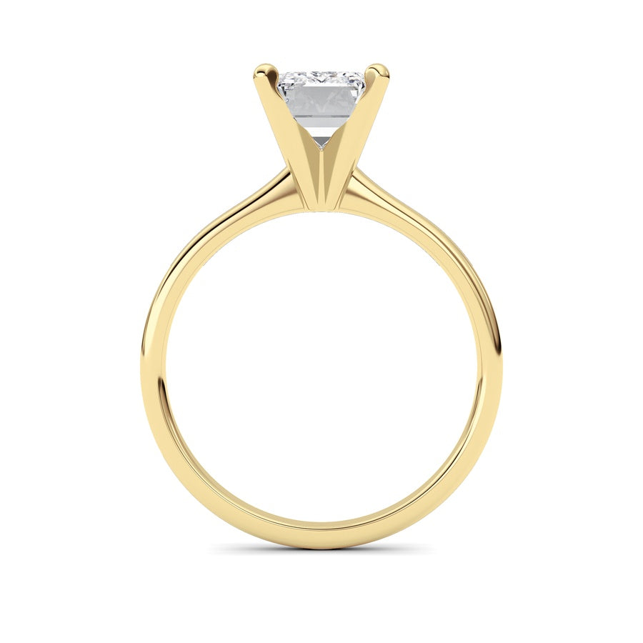 2CTW Emerald Shaped Lab Grown Diamond Classic Solitaire Ring in 14K Gold (F/VS)
