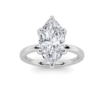 2CTW Marquise Shaped Lab Grown Diamond Classic Solitaire Ring in 14K Gold (F/VS)
