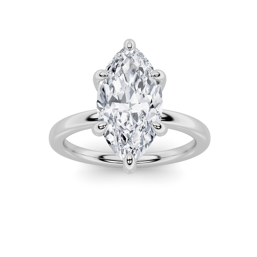 3CTW Marquise Shaped Lab Grown Diamond Classic Solitaire Ring in 14K Gold (F/VS)