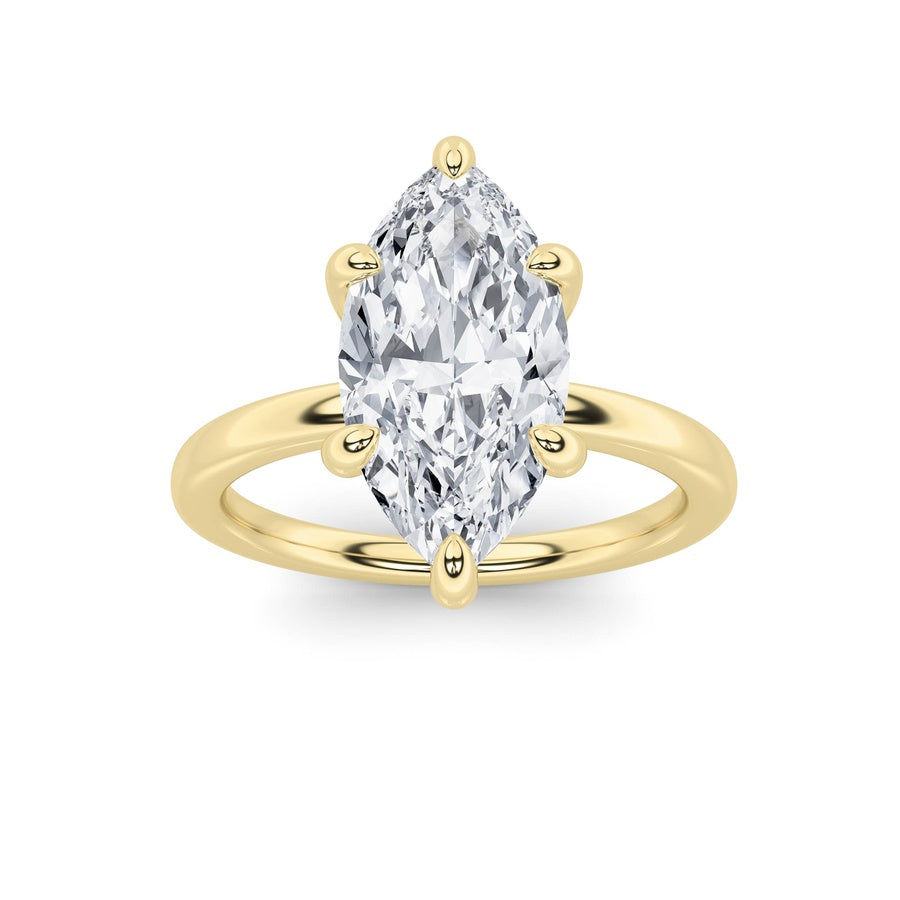 3CTW Marquise Shaped Lab Grown Diamond Classic Solitaire Ring in 14K Gold (F/VS)