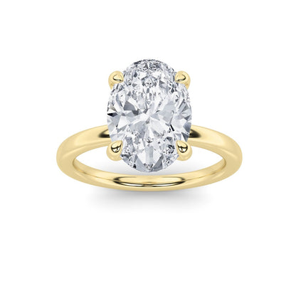 1CTW Oval Shaped Lab Grown Diamond Classic Solitaire Ring in 14K Gold (F/VS)