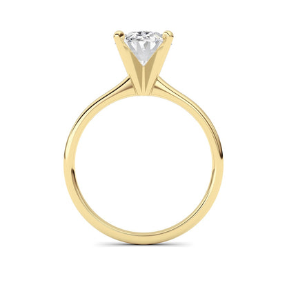1CTW Oval Shaped Lab Grown Diamond Classic Solitaire Ring in 14K Gold (F/VS)