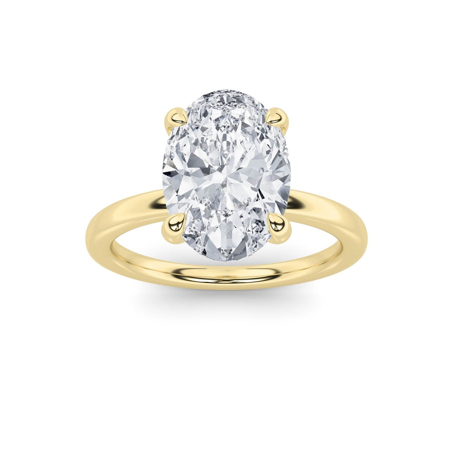 1.5CTW Oval Shaped Lab Grown Diamond Classic Solitaire Ring in 14K Gold (F/VS)