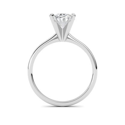 2CTW Oval Shaped Lab Grown Diamond Classic Solitaire Ring in 14K Gold (F/VS)