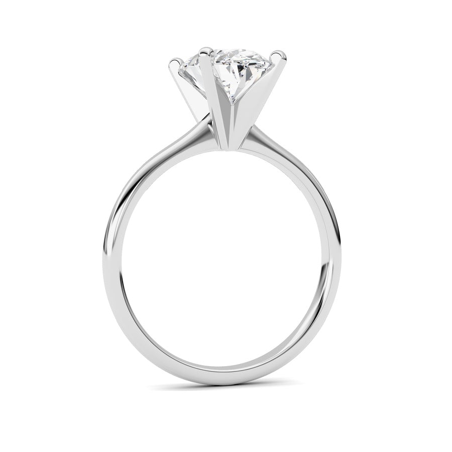 2CTW Oval Shaped Lab Grown Diamond Classic Solitaire Ring in 14K Gold (F/VS)