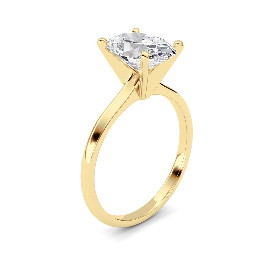 2CTW Oval Shaped Lab Grown Diamond Classic Solitaire Ring in 14K Gold (F/VS)