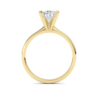 2CTW Oval Shaped Lab Grown Diamond Classic Solitaire Ring in 14K Gold (F/VS)