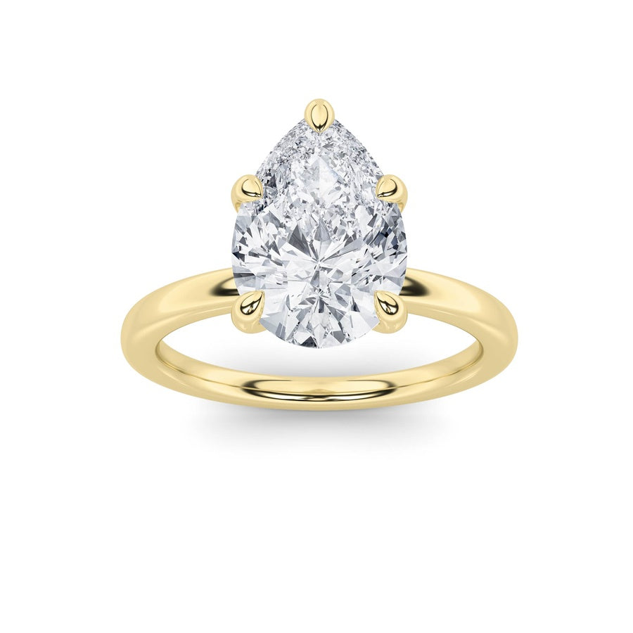 1.5CTW Pear Shaped Lab Grown Diamond Classic Solitaire Ring in 14K Gold (F/VS)