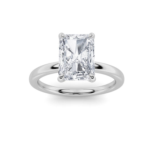 2CTW Radiant Shaped Lab Grown Diamond Classic Solitaire Ring in 14K Gold (F/VS)