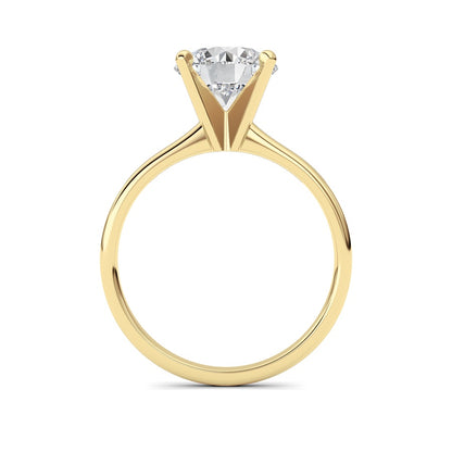 2CTW Round Shaped Lab Grown Diamond Classic Solitaire Ring in 14K Gold (F/VS)