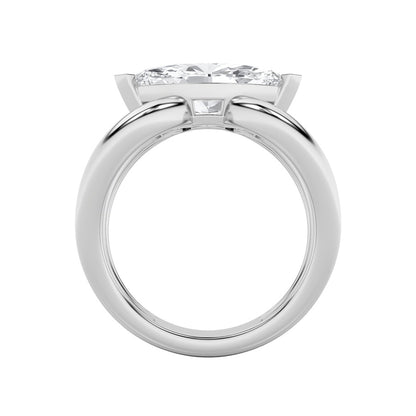 2CTW Marquise Shaped Lab Grown Diamond (G/VS) East West Solitaire Fancy Ring in 14K Gold