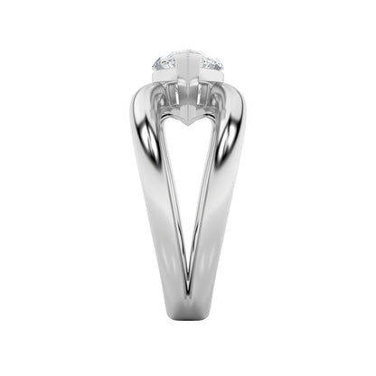 2CTW Marquise Shaped Lab Grown Diamond (G/VS) East West Solitaire Fancy Ring in 14K Gold